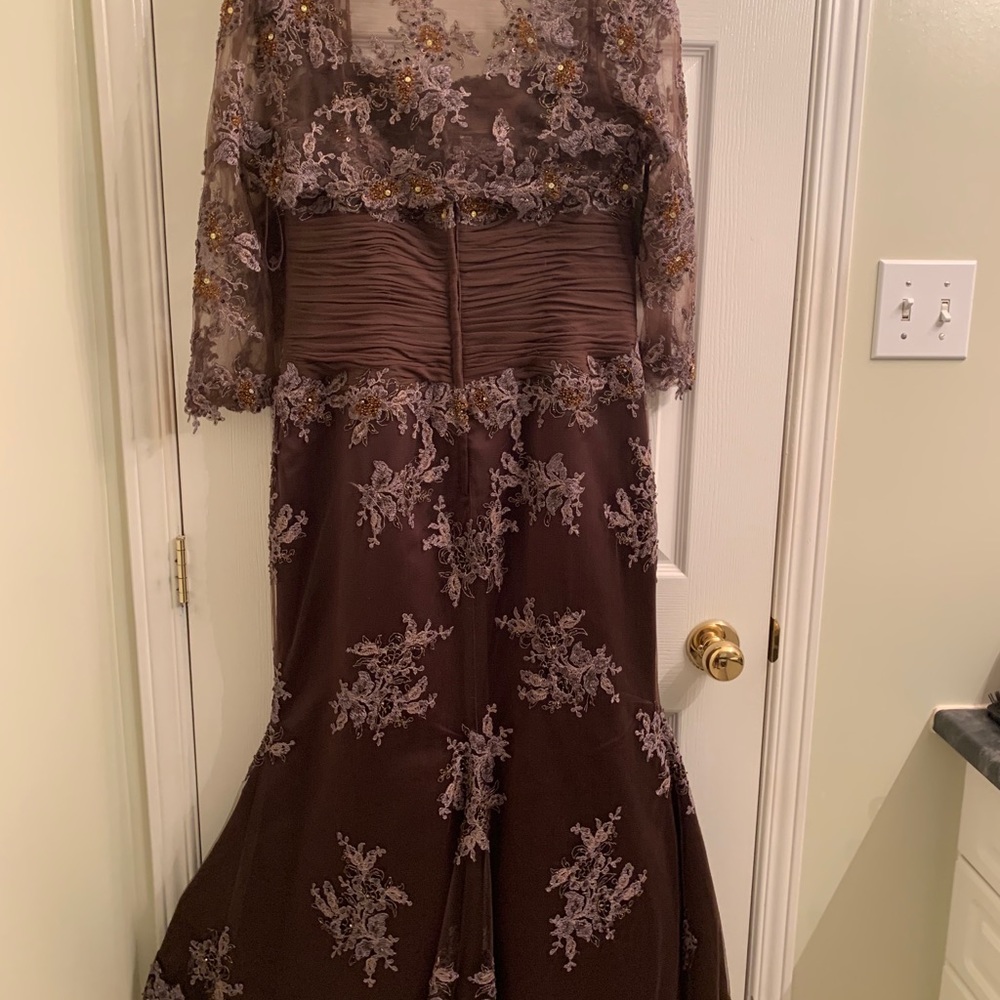Evening long dress, spaghetti straps and bolero.